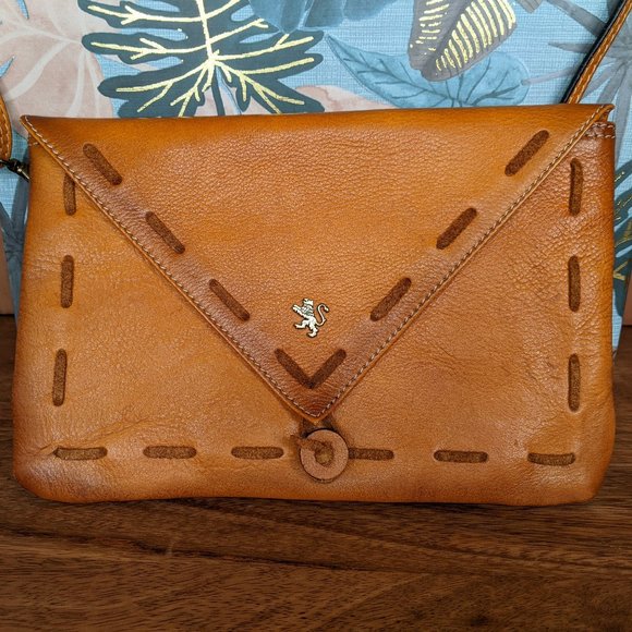 Pratesi Firenze Leather Clutch Crossbody Bag Italy - Picture 3 of 10